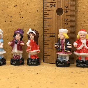 Tiny Victorian Costume Dolls Miniature Girl Doll Child Dolly French Feve Feves - Porcelain Figurines King Cake Baby Dollhouse ZZ33