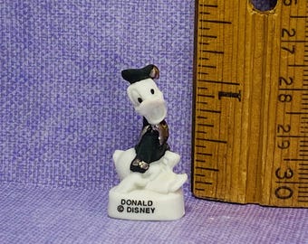Disney Donald Duck Silver Detail Mini Tiny Figures Figurines French Feve Feves Porcelain Dollhouse Miniature N52
