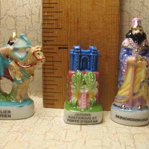 Treasures of Babylonia: Assyrian Soldier, Hanging Gardens of Babylon, Nebuchadnezzar Babylon French Feve Feves Dollhouse Miniatures LL95