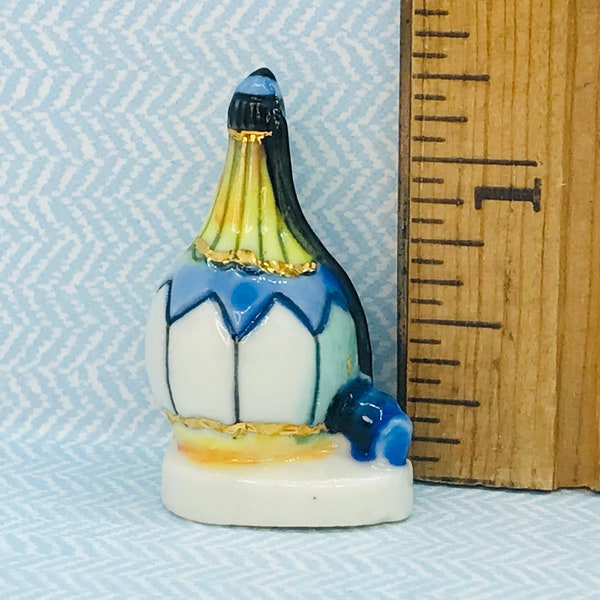 PERFUME Bottle Flacon Flacons Parfum  Atomizer hand painted - French Feve Feves Figurines Dollhouse Miniature T51