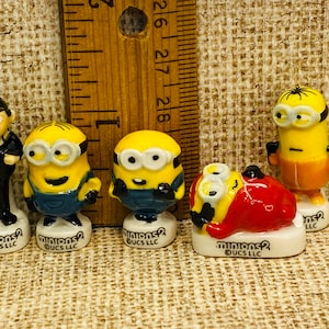Tiny MINIONS Despicable Me - Ceramic Miniature figurines - French Feve Feves Figurines Porcelain Miniature Figurine A68