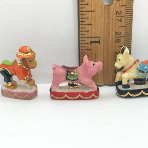 CLEARANCE Carousel Animals Merry-go-round TOYS Pig Monkey Goat  French Feve Feves Figurine Tiny Miniature dollhouse G25