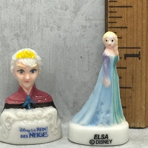 FROZEN Anna Figurine & Bust  Pair  - French Feve Feves Figurines Dollhouse Miniatures PP86