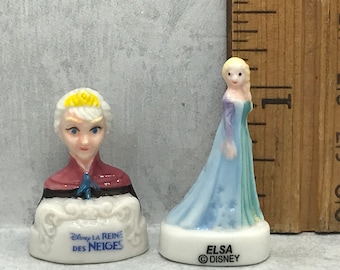 FROZEN Anna Figurine & Bust  Pair  - French Feve Feves Figurines Dollhouse Miniatures PP86