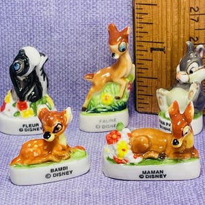 Vintage Disney BAMBI 5 szt. zestaw Thumper Fawn French Feve Feves porcelanowe figurki kolekcjonerskie King Cake Baby Dollhouse Mini figurki P24