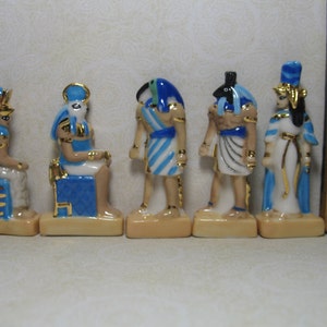 EGYPTIAN Mythology Egypt GODS & KINGS Treasures Art Museum Statues Ra, Seth, Hathor, Thoth, Aset Ast-  Feve Feves Figurines Miniatures Pp40