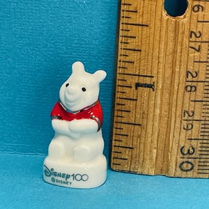 Disney&#39;s Winnie the Pooh Bear 100 year Anniversary French Feve Feves Porcelain Collectible Mini Figurines Dollhouse Miniature P8