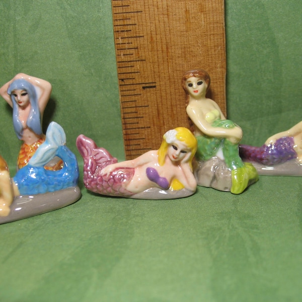 MERMAIDS Water Maidens Nymph MERMAID Siren Sea Sprite Nereid Naiad-  French Porcelain Feve Feves Mini Figurine Dollhouse Miniature UU30