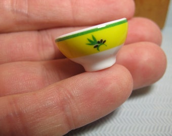 Mini Regional Languedoc FRENCH Yellow Olive BOWL Porcelain Bowls Provencal Provence -  French Feve Feves Mini Dollhouse Miniature X61