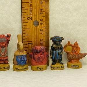 Tiny South American POTTERY ART Artifacts Sculpture Vase Statue Gods Museum  French Feve Feves Figurines Dollhouse Miniatures H232
