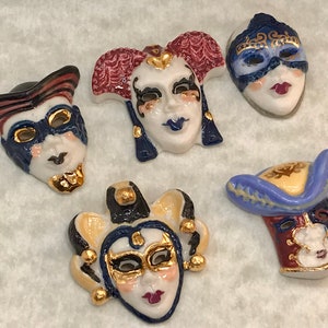 VENETIAN Parade Carnival Mardi Gras MASK Masks   French Feve Feves Porcelain Figurines King Cake Baby Dollhouse Miniatures Figurine N13