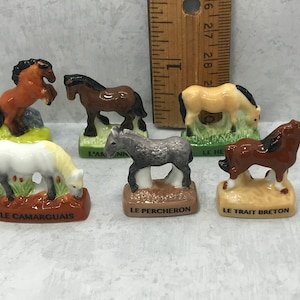 Draft HORSE PONY Horses Ponies Colt Stallion Breed Breeds -  French Feve Feves Porcelain Figurines Dollhouse Miniature mini figures SS65