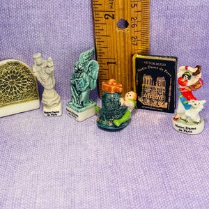CLEARANCE  Tiny NOTRE DAME Cathedral Icons Rose Window Hunchback of Virgin of Paris Souvenirs Feve Feves Figurines Dollhouse Miniatures  F36