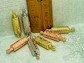 Tiny Metal ROLLING PINS  w/ Pendant hole Bread Pastry Dessert Baked Goods Kitchen Decor French Feve Feves Figurine Dollhouse Miniatures Uu8