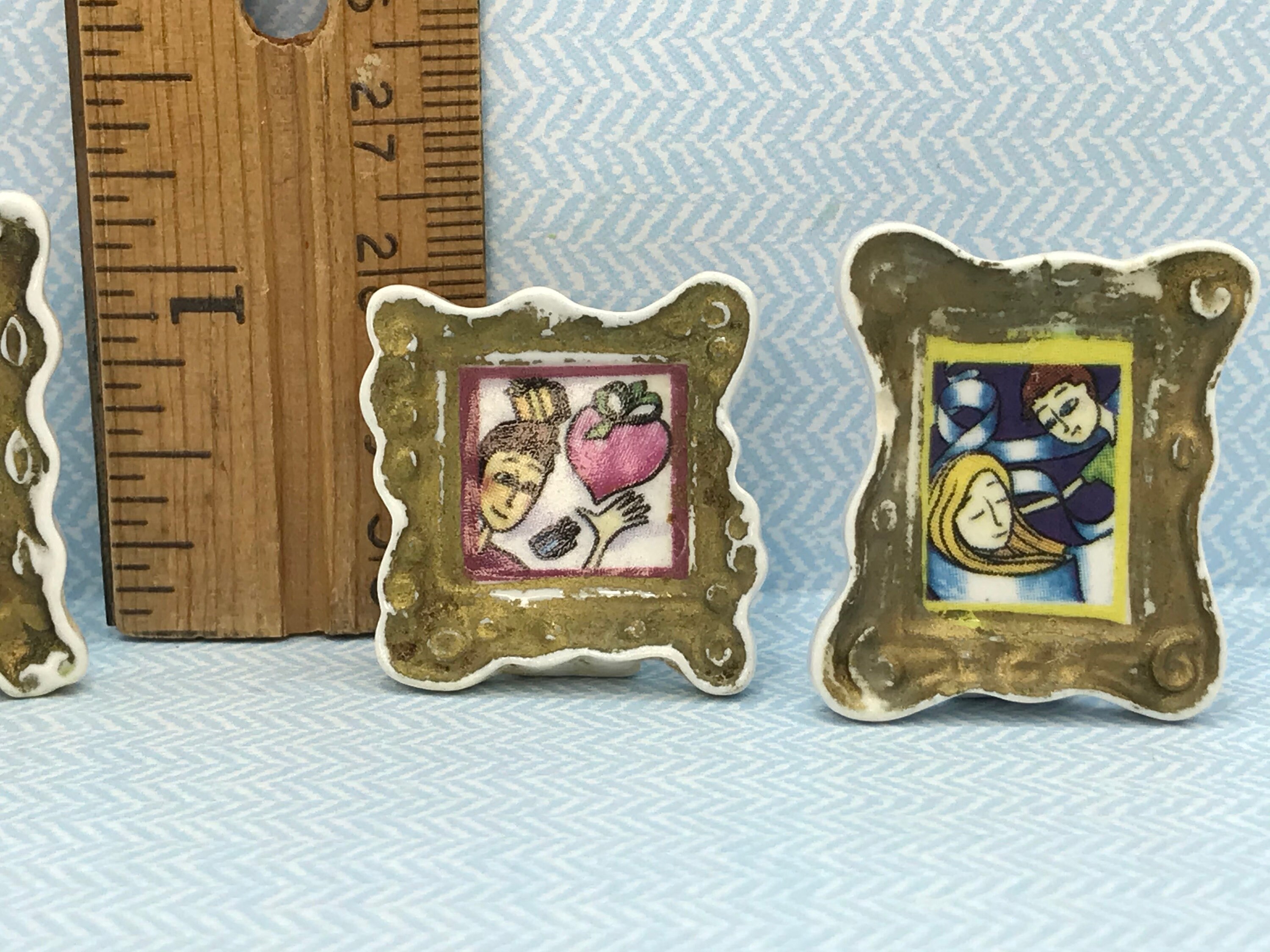 4 Tiny Framed Art Paintings Inspired by Laurent Lelong Love Etsy