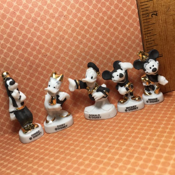 Vintage Miniature Figurine French Feve, Disney Mickey Mouse Figure,  Porcelain Dollhouse Décor, Small Statue, Epiphany Cake Topper Decoration 