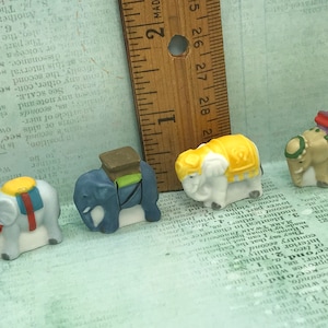 ELEPHANT PARADE Circus Zoo Work Elephants Howdah Saddle -  French Feve Feves Porcelain Figurines Dollhouse Miniatures WW33