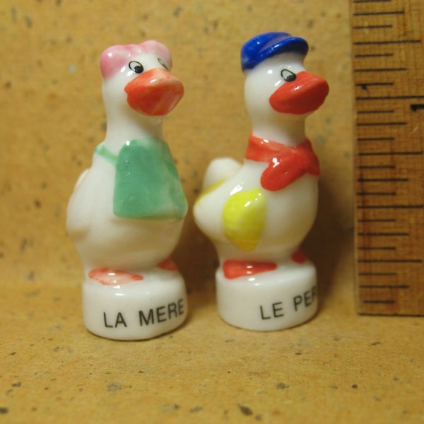 Goose Duck Family Mother & Father Parents Mom Dad Easter -  French Feve Feves Porcelain Figurines King Cake Baby Doll  Miniatures Q206