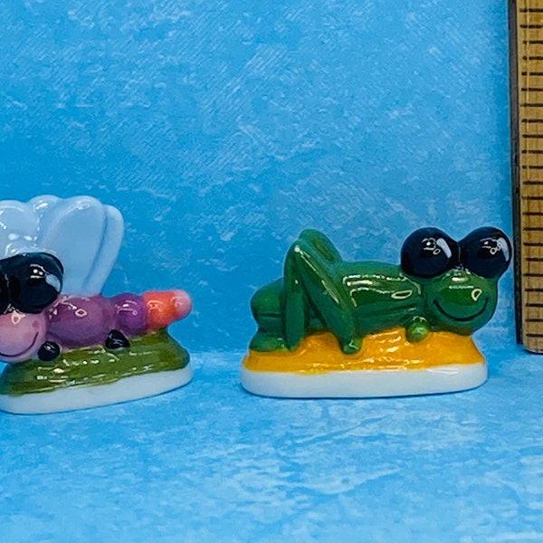 Libelle en sprinkhaan Krekelinsect Kever Insecten Cartoon kever Nachtvlinder - Franse Feve Feves porseleinen beeldjes miniaturen MM150