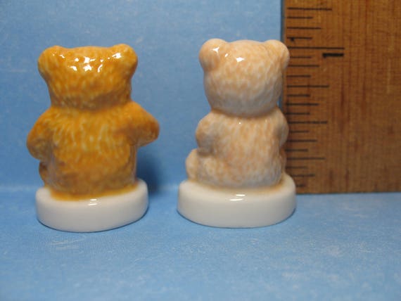 TEDDY BEARS Set of 10 Miniature Figurines FRENCH Porcelain FEVES Mini Figures