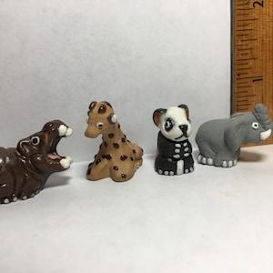 DJUR Konst Keramik Lerfigurer Skulpturer Flodhäst Giraff Panda Elefanter Djur Franska Feve Feves Figurer Dockhusminiatyrer L99