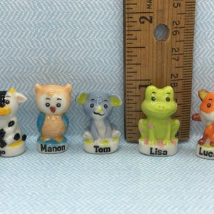 Malutkie ZWIERZĘTA Kreskówkowa Krowa Sowa Mysz Żaba Lis Prezent dla przedszkolaka Zwierzę - Francuski Feve Feves Figurki Porcelanowy domek dla lalek Miniatura R30