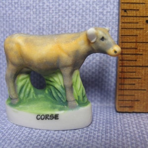 Tiny CORSICA COW Calf Breed Cattle - Hand Painted  -  French Feve Feves Mini Doll House Miniature OO16