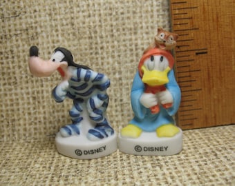 Pijamas de Halloween de Disney con el PATO DONALD y Goofy - Figuras de porcelana francesa Feve Feves Miniaturas para casas de muñecas H69