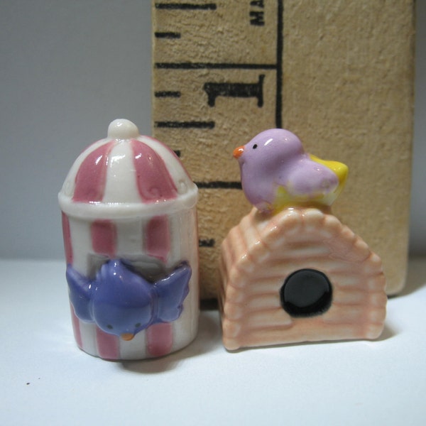 BIRDHOUSE Bird House Fairy Garden - Fèves françaises fèves Figurines en porcelaine King Cake Miniatures pour maison de poupée pour bébé Mini H34