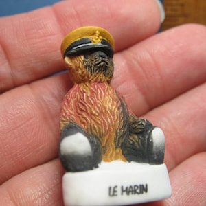 Tiny TEDDY BEAR The Sailor Hand painted - French Feve Feves Porcelain Figurines  Dollhouse Miniature FF20