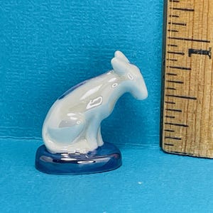 Donkey Mule Pearly Blue Nativity Animal figure Creche Santons French Feve Feves Figurines Dollhouse Miniatures BL