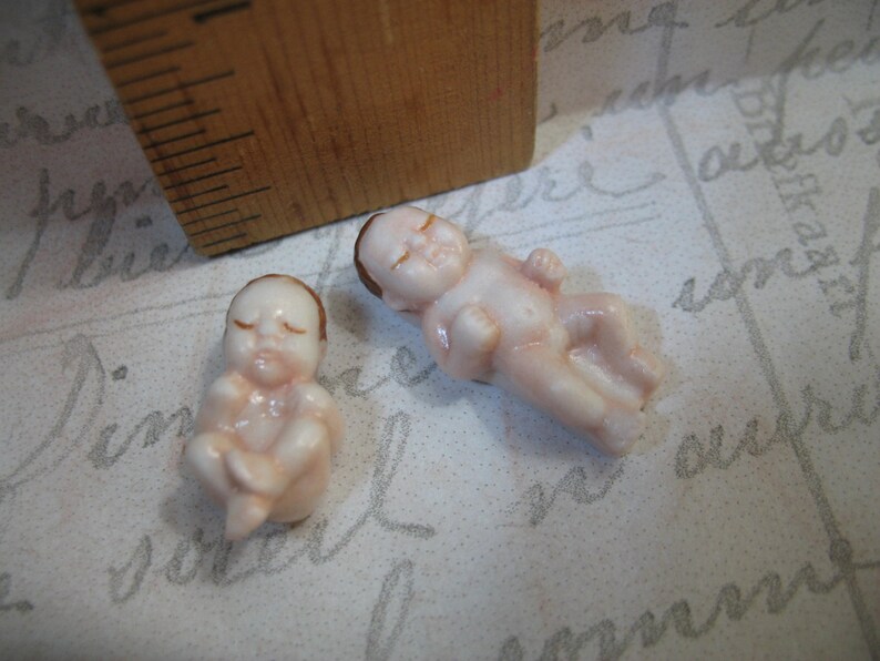Traditional King Cake Babies Baby Infant Newborn Naked Nude French Feve Feves Porcelain Figurines Baby Dollhouse Miniatures Mini P13 image 1