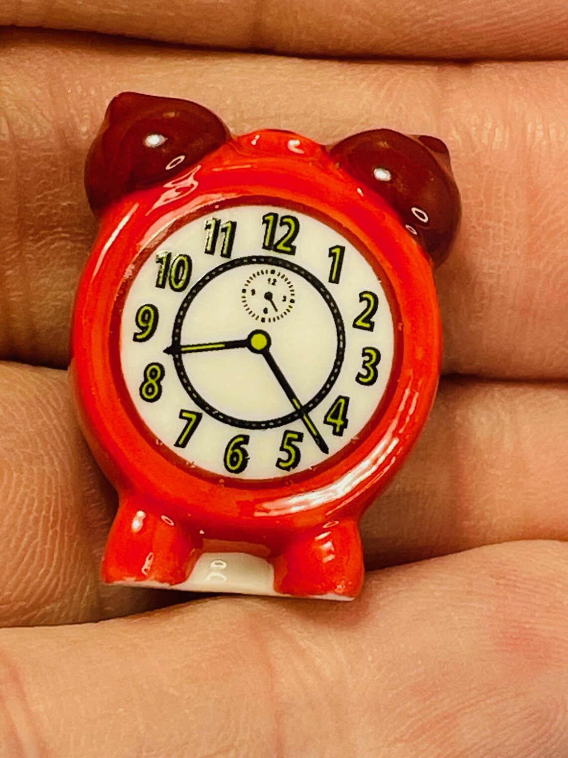 Red Clock Fun ALARM CLOCK Vintage Style Red Clocks Mini Decor Bedroom French Feve ...