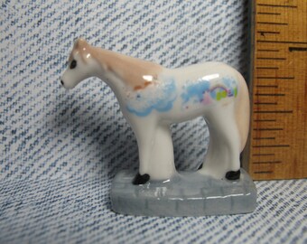 French Feve - PARADE of HORSES Artwork Art Colt Horse Pony Stallion - Tiny Porcelin Feves Figurine Dollhouse Miniature A30