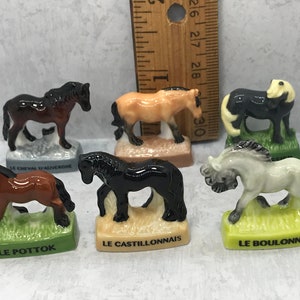 Draft HORSE PONY Horses Ponies Colt Stallion Breed Breeds -  French Feve Feves Porcelain Figurines Dollhouse Miniature mini figures SS65