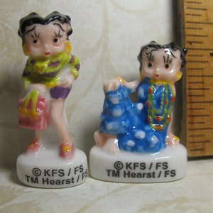 BETTY BOOP Hipster Boho Trendy Hip Costumes figurine  - French Feve Feves Porcelain Figurines  Dollhouse Miniature KK15