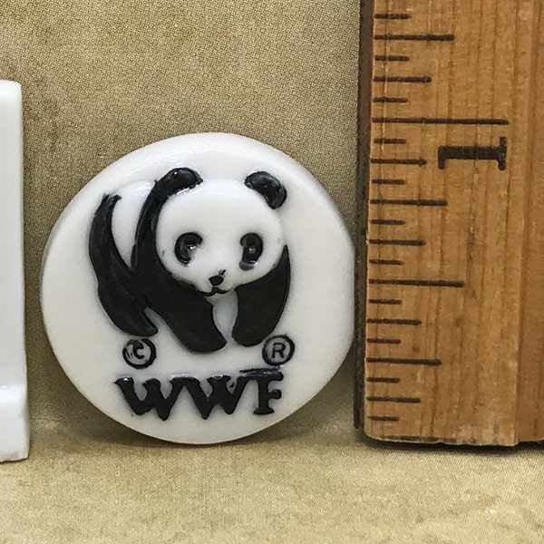 World Wildlife Fund Commemorative Charity WWF 2 pcs Panda Dragonfly - French Feve Feves Porcelain Figurines  YY64