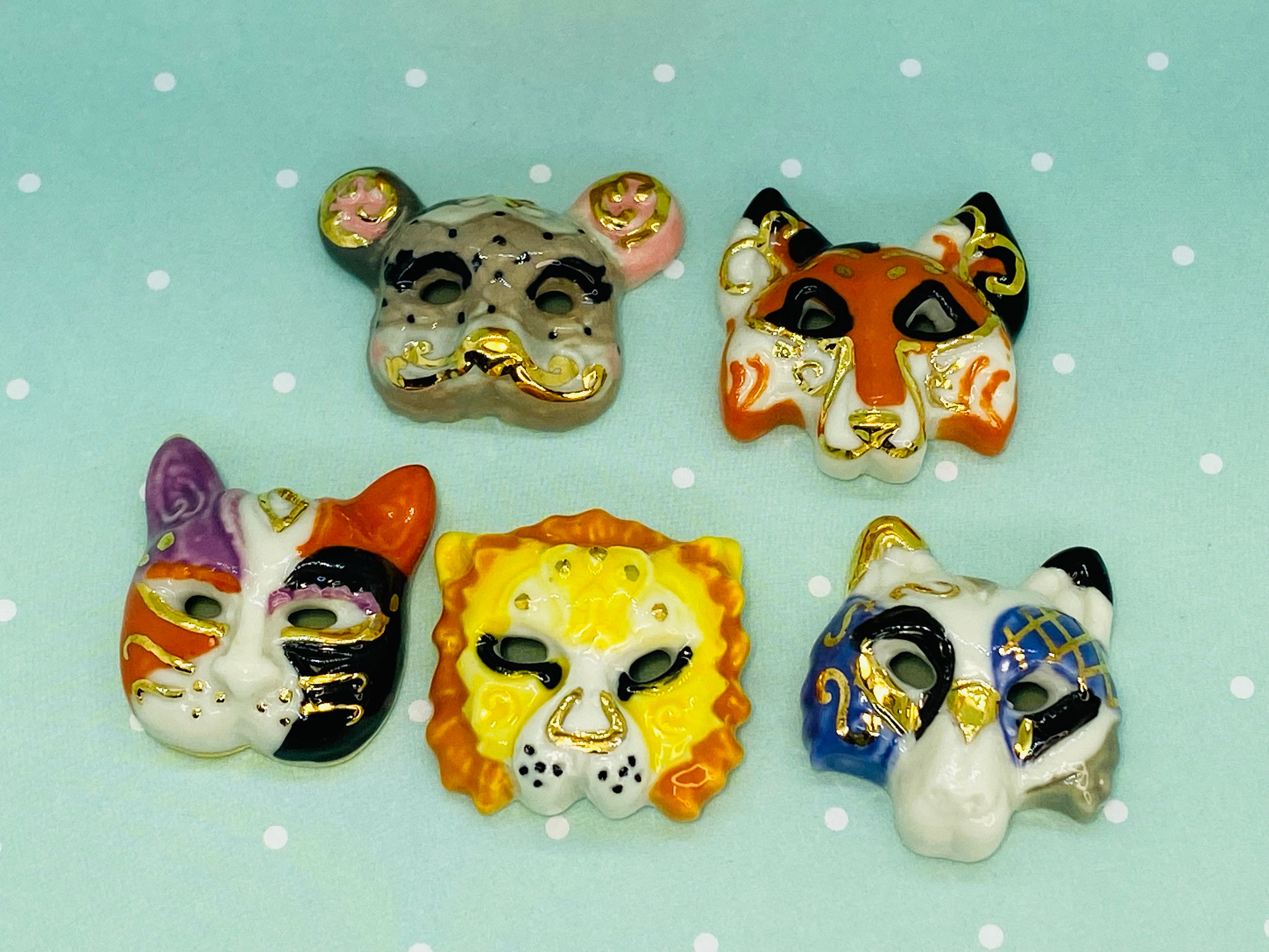 ANIMAL MASKS Parade Carnival Mardi Gras Mask Lion Mouse Wolf Fox