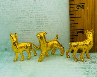 絵 犬 GOLD METAL * DOG * Miniatures Poodle Pointer Shepherd
