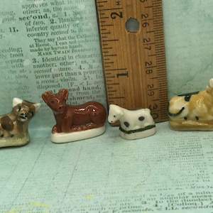 Tiny COW Calf Cows Cattle Perfect for a Nativity Vintage Animal Animals Farm French Feve Feves Porcelain Figurines Dollhouse Miniatures CC61
