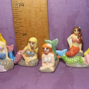 MERMAIDS Water Maidens Nymph MERMAID Siren Sea Sprite Nereid Naiad-  French Porcelain Feve Feves Mini Figurine Dollhouse Miniature UU30