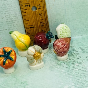 Tiny Vegetables Squash Tomato Eggplant Cauliflower Beet Garlic Red Onion Veggies French Feve Feves Figurines Dollhouse Miniatures  Y121