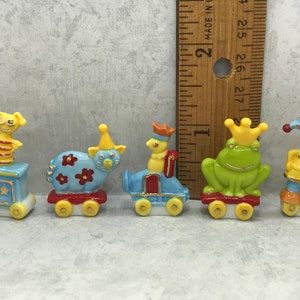 Tiny PULL-TOYS Playroom Toys Frog Jack in the Box Pig Mouse Chick- French Feve Feves Dollhouse Accessories Decor Miniatures NN6