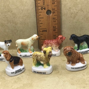 DOG Breeds Jack Russell terrier Labrador Cocker Spaniel Basset Hound Briard Chow chow Dogs - French Feve Feves Dollhouse Miniature C46