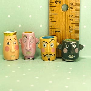 DZIWNE WAZONY Twarze z kreskówek Sztuka Ceramika Doniczki Doniczki i nowoczesny wystrój Wazon Garnek Francuski Feve Feves Porcelana Miniatury Domków dla Lalek O6