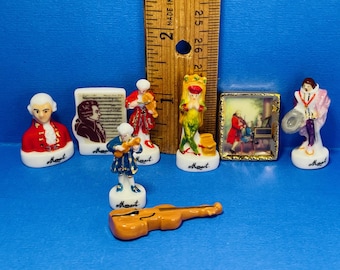Wolfgang Amadeus MOZART Componist Opera Symfonie Klassieke muziek Muzikant Franse Feves Beeldjes Poppenhuisminiaturen W21