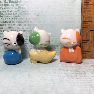 PATCHES bunte KATZEN Handgemaltes Porzellan Cartoon Katze Kätzchen Kätzchen Kitty Figuren - Französische Feve Feves Puppenhaus Miniaturen F105