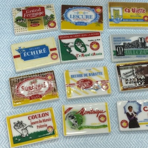 Tiny Vintage BUTTER Label Package Advertisement POSTERS France Poster Food Wall art - French Feve Feves Porcelain DollHouse Miniatures NN80