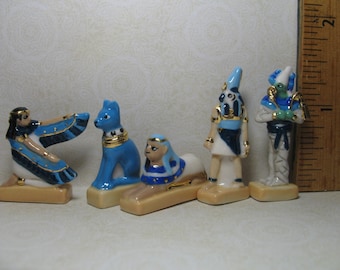 EGYPTIAN Mythology Egypt GODS & KINGS Treasures Art Museum Statues Aset Bastet Sphinx Horus Osiris - Feve Feves Figurines Miniatures Pp40