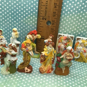 Alphonse MUCHA BEAUTIES Art Nouveau The Four 4 Seasons Ladies Women Art Artist Sculpture - French Feve Feves Figurines Miniatures M70